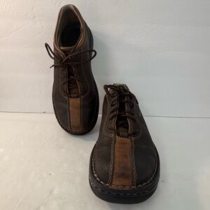 CLARKS Vanek Walk Brown Leather Lace Up Shoes Size 7